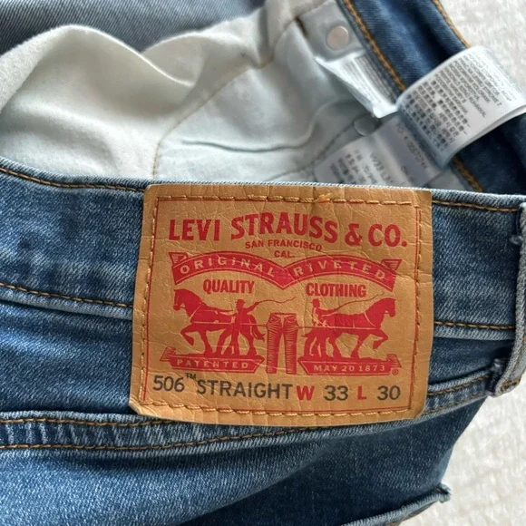 Levi’s 506 Men’s Straight Leg Jeans Size 33X30 Medium Wash - Picture 12 of 15